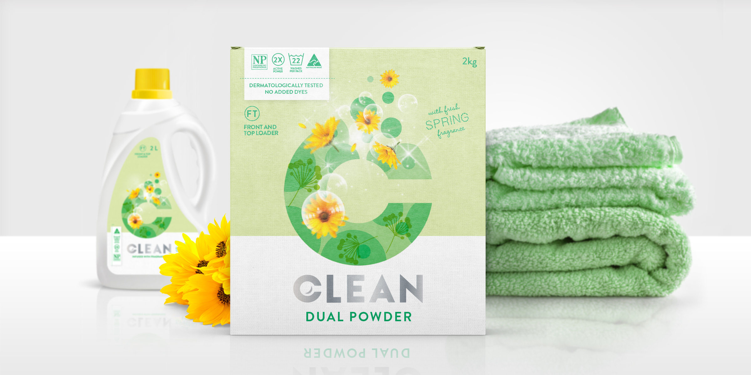Clean-woolworth's-spring-green-packaging-branding-desing-range